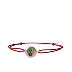 Lida Hamsa Bileklik - Yeşil kuvars 925 ayar rose altın kaplama gümüş bileklik #1n2werf