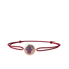 Lida Hamsa Bileklik - Ametist 925 ayar rose altın kaplama gümüş bileklik #1n76jza