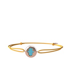 Lida Hamsa Bileklik - Akuamarin 925 ayar rose altın kaplama gümüş bileklik #1r9ub12