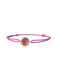 Lida Hamsa Bileklik - Rodolit garnet 14 ayar rose altın bileklik #1xb2p1b