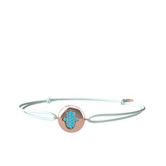 Lida Hamsa Bileklik - Akuamarin 925 ayar rose altın kaplama gümüş bileklik #2mn0gz