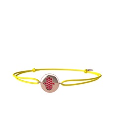 Lida Hamsa Bileklik - Rodolit garnet 18 ayar rose altın bileklik #40m9q0