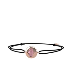 Pembe kuvars 925 ayar rose altın kaplama gümüş bileklik