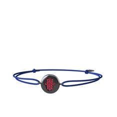 Lida Hamsa Bileklik - Rodolit garnet 925 ayar siyah rodyum kaplama gümüş bileklik #dyoyrc