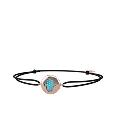 Lida Hamsa Bileklik - Akuamarin 925 ayar rose altın kaplama gümüş bileklik #l8m0uf