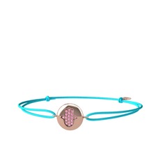 Lida Hamsa Bileklik - Pembe kuvars 8 ayar rose altın bileklik #n0524g