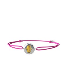 Sitrin 14 ayar beyaz altın bileklik