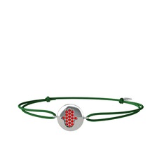 Lida Hamsa Bileklik - Garnet 14 ayar beyaz altın bileklik #rotatb