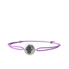 Lida Hamsa Bileklik - Siyah zirkon 8 ayar beyaz altın bileklik #siuv46