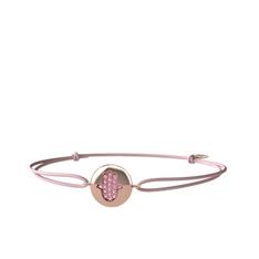 Lida Hamsa Bileklik - Pembe kuvars 14 ayar rose altın bileklik #wr2o0i