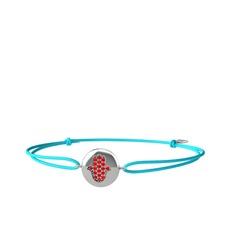 Garnet 8 ayar beyaz altın bileklik