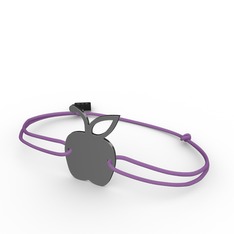 Elma Bileklik - 925 ayar siyah rodyum kaplama gümüş bileklik #uk6jve