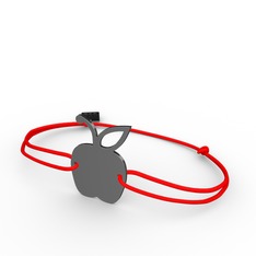 Elma Bileklik - 925 ayar siyah rodyum kaplama gümüş bileklik #x602yp