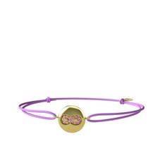 Lida Sonsuzluk Bileklik - Pembe kuvars 14 ayar altın bileklik #127xjq3