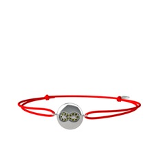 Lida Sonsuzluk Bileklik - Peridot 18 ayar beyaz altın bileklik #14wzlu2