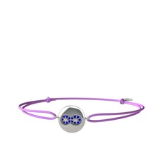 Lida Sonsuzluk Bileklik - Lab safir 18 ayar beyaz altın bileklik #14x21bu