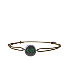 Lida Sonsuzluk Bileklik - Yeşil kuvars 925 ayar siyah rodyum kaplama gümüş bileklik #1fkoieh