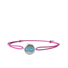 Lida Sonsuzluk Bileklik - Akuamarin 14 ayar beyaz altın bileklik #1lwwplx