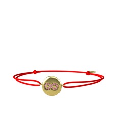 Lida Sonsuzluk Bileklik - Pembe kuvars 18 ayar altın bileklik #1t8l9ky