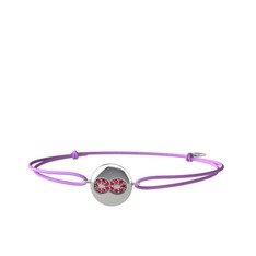 Lida Sonsuzluk Bileklik - Rodolit garnet 14 ayar beyaz altın bileklik #4qadr7