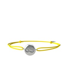 Lida Sonsuzluk Bileklik - Beyaz zirkon 14 ayar beyaz altın bileklik #7byksh