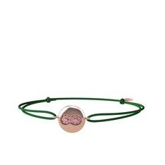 Pembe kuvars 925 ayar rose altın kaplama gümüş bileklik