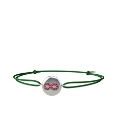 Rodolit garnet 14 ayar beyaz altın bileklik