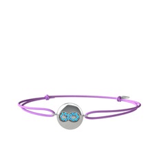 Akuamarin 8 ayar beyaz altın bileklik