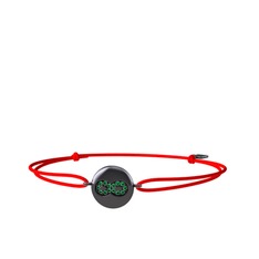 Lida Sonsuzluk Bileklik - Yeşil kuvars 925 ayar siyah rodyum kaplama gümüş bileklik #hdiaq3