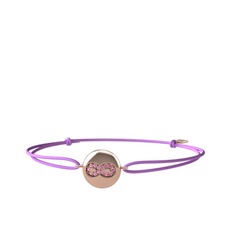 Pembe kuvars 14 ayar rose altın bileklik