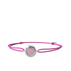 Lida Kraliyet Bileklik - Pembe kuvars 8 ayar beyaz altın bileklik #15h0jgd