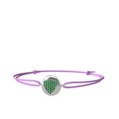 Yeşil kuvars 18 ayar beyaz altın bileklik