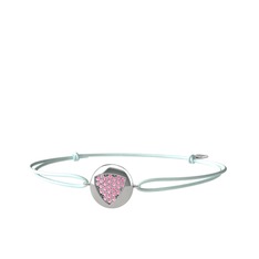 Lida Kraliyet Bileklik - Pembe kuvars 8 ayar beyaz altın bileklik #7omppw