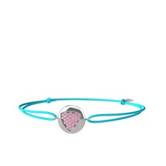 Lida Kraliyet Bileklik - Pembe kuvars 8 ayar beyaz altın bileklik #qmrjp