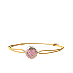Pembe kuvars 8 ayar rose altın bileklik
