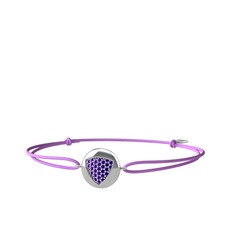 Ametist 8 ayar beyaz altın bileklik