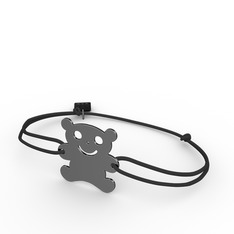 Teddy Bear Bilezik - 925 ayar siyah rodyum kaplama gümüş bileklik #11ef3jx