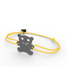 Teddy Bear Bilezik - 925 ayar siyah rodyum kaplama gümüş bileklik #11ydszy