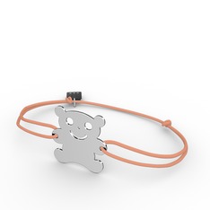 Teddy Bear Bilezik - 8 ayar beyaz altın bileklik #19r9i15