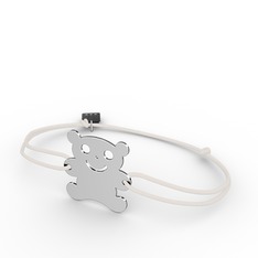 Teddy Bear Bilezik - 8 ayar beyaz altın bileklik #1y20mvg