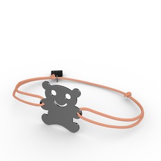 Teddy Bear Bilezik - 925 ayar siyah rodyum kaplama gümüş bileklik #iofmha