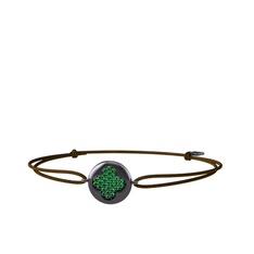 Lida Yonca Bileklik - Yeşil kuvars 925 ayar siyah rodyum kaplama gümüş bileklik #10nyagj