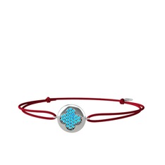 Lida Yonca Bileklik - Akuamarin 8 ayar beyaz altın bileklik #12skivg