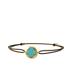 Lida Yonca Bileklik - Akuamarin 14 ayar altın bileklik #1almsqz