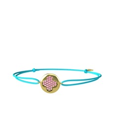 Lida Yonca Bileklik - Pembe kuvars 8 ayar altın bileklik #1ibbai3