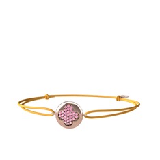 Pembe kuvars 925 ayar rose altın kaplama gümüş bileklik