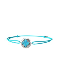 Lida Yonca Bileklik - Akuamarin 8 ayar beyaz altın bileklik #1rred7f