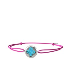 Lida Yonca Bileklik - Akuamarin 14 ayar beyaz altın bileklik #a50lyd