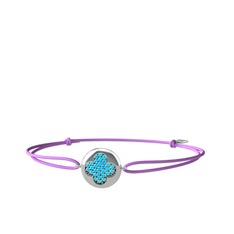 Lida Yonca Bileklik - Akuamarin 18 ayar beyaz altın bileklik #l4x3sz