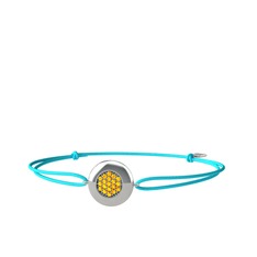 Lida Altıgen Bileklik - Sitrin 14 ayar beyaz altın bileklik #4dwc9f